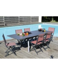Table De Jardin AGRA Extensible 150/200/250 Cm - Aluminium Et Verre - Graphite / Gris 5 Table De Jardin AGRA Extensible 150/200/250 Cm - Aluminium Et Verre - Graphite / Gris -Magasin De Jardin Et D'extérieur table de jardin agra extensible 150200250 cm aluminium et verre graphite gris 5