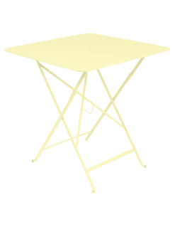 Table De Jardin Bistro 71x71 Cm - Métal Pliante Carrée - Citron Givré