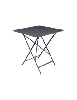 Table De Jardin Bistro 71x71 Cm - Métal Pliante Carrée - Carbone