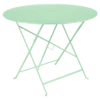 Table De Jardin Bistro D.96 Cm - Métal Pliante Ronde - Vert Opaline