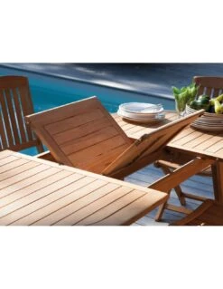 Table De Jardin En Bois Lola En Teck 200/240 Cm -Magasin De Jardin Et D'extérieur table de jardin en bois lola en teck proloisirs 2