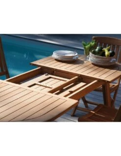 Table De Jardin En Bois Lola En Teck 200/240 Cm -Magasin De Jardin Et D'extérieur table de jardin en bois lola en teck proloisirs 3