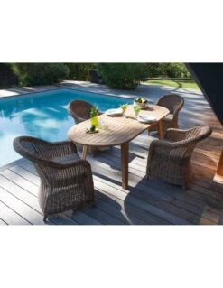 Table De Jardin En Bois Lola En Teck 200/240 Cm -Magasin De Jardin Et D'extérieur table de jardin en bois lola en teck proloisirs 5