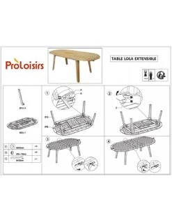 Table De Jardin En Bois Lola En Teck 200/240 Cm -Magasin De Jardin Et D'extérieur table de jardin en bois lola en teck proloisirs 7