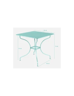 Table De Jardin Opéra Carronde Carrée 82 X 82 Cm - Acier - Vert Opaline -Magasin De Jardin Et D'extérieur table de jardin opera carronde carree 82 x 82 cm acier 1