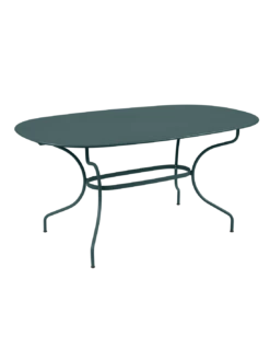 Table De Jardin Opéra Ovale 160 X 90 Cm - Métal Acier - Gris Orage