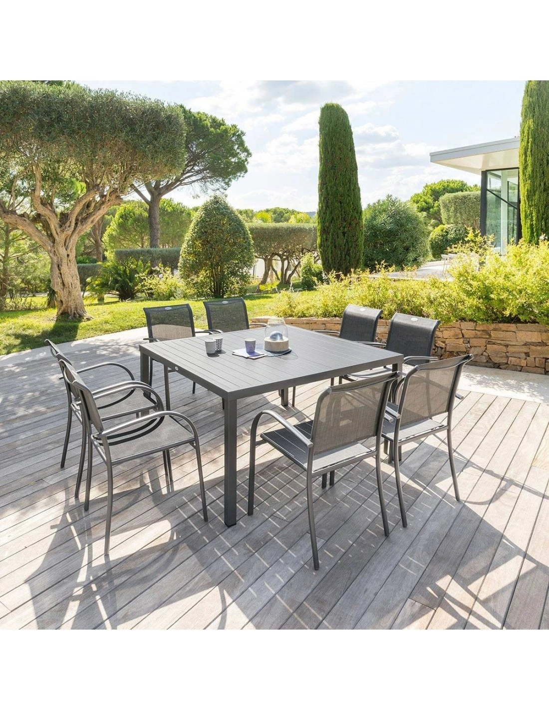 Table de jardin Piazza carrée 8 personnes - Aluminium Table De Jardin Piazza Carrée 8 Personnes - Aluminium -Magasin De Jardin Et D'extérieur table de jardin piazza carree 8 personnes aluminium