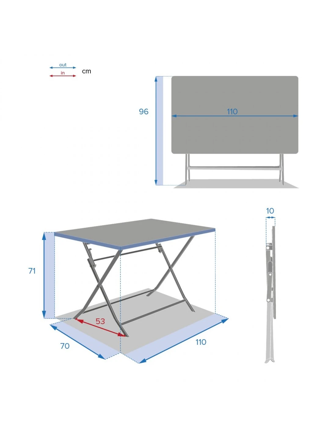 Table de jardin rectangle Greensboro pliante 4 places - Ambre Table De Jardin Rectangle Greensboro Pliante 4 Places - Ambre -Magasin De Jardin Et D'extérieur table de jardin rectangle greensboro pliante 4 places 3