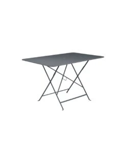 Table Pliante Bistro 117 X 77 Cm - Métal Pliante Rectangle - Carbone