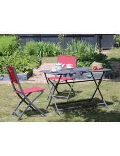 Table Pliante LORITA 110 X 70 Cm En Aluminium - Graphite -Magasin De Jardin Et D'extérieur table pliante lorita 110 x 70 cm en aluminium 4