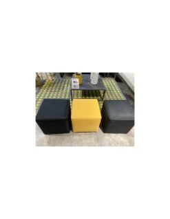 Tabouret CUB 43 X 43 Cm En Aluminium Et Toile TPEP - Noir -Magasin De Jardin Et D'extérieur tabouret cub 43 x 43 cm aluminium et toile tpep proloisirs 2