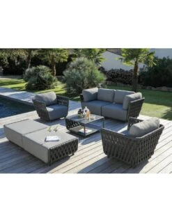 Tabouret Hug 102x71 Cm En Aluminium Anthracite -Magasin De Jardin Et D'extérieur tabouret hug 102x71 cm en aluminium anthracite proloisirs 3