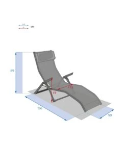 Transat Basculant Decima - Aluminium Et Texaline - Graphite / Anthracite -Magasin De Jardin Et D'extérieur transat basculant decima aluminium et texaline graphite anthracite 1 6