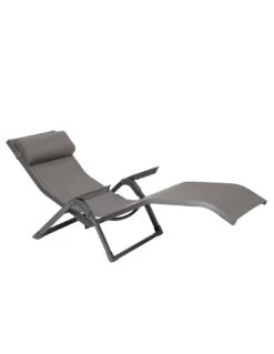 Transat Basculant Decima - Aluminium Et Texaline - Noisette / Praline -Magasin De Jardin Et D'extérieur transat basculant decima aluminium et texaline noisette praline 2