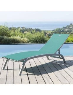 Magasin De Jardin Et D'extérieur -Magasin De Jardin Et D'extérieur transat bonao 4 positions aluminium et texaline silver emeraude 1