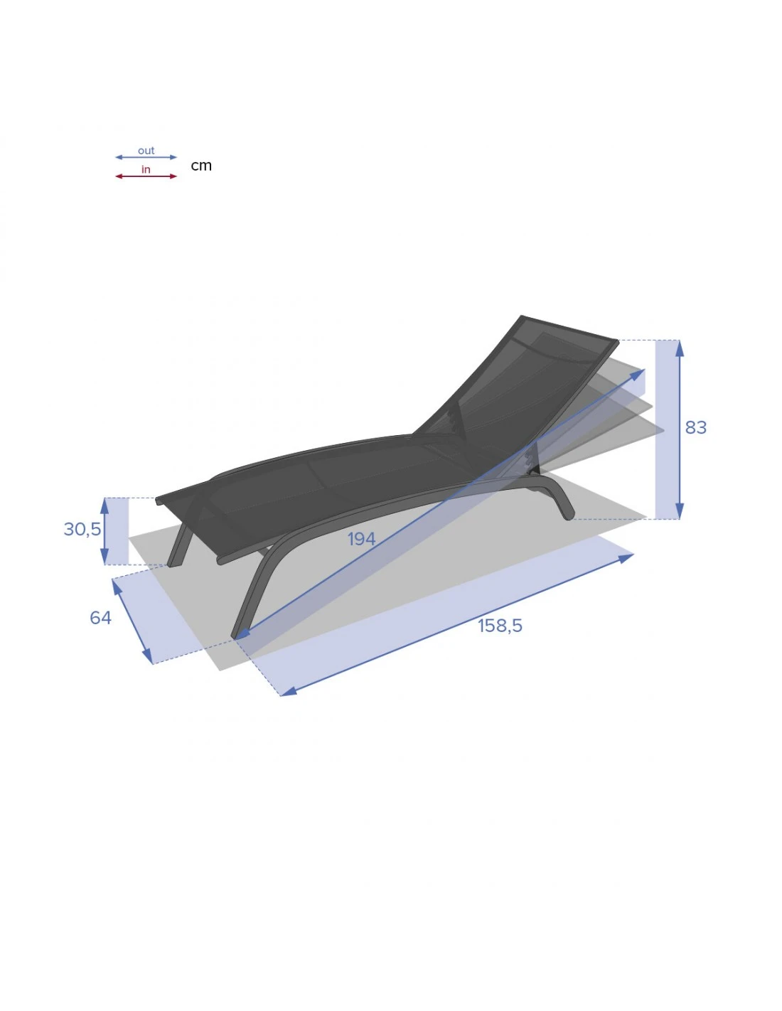 Transat Bonao 4 positions - Aluminium et texaline - Silver / Taupe Transat Bonao 4 Positions - Aluminium Et Texaline - Silver / Taupe -Magasin De Jardin Et D'extérieur transat bonao 4 positions aluminium et texaline silver taupe 4