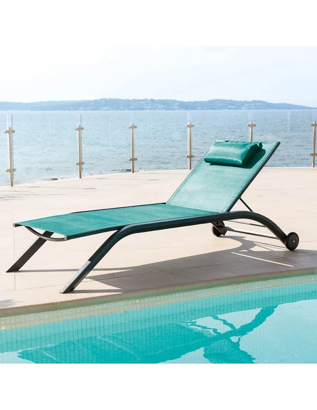 Transat de jardin Milenio - 5 Positions - Aluminium et texaline - Graphite / Émeraude Transat De Jardin Milenio - 5 Positions - Aluminium Et Texaline - Graphite / Émeraude -Magasin De Jardin Et D'extérieur transat de jardin milenio 5 positions aluminium et texaline graphite emeraude