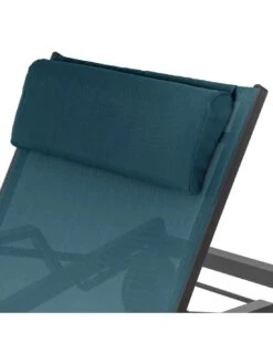 Transat De Jardin Ocala 4 Positions Aluminium Et Texaline - Graphite / Bleu Canard -Magasin De Jardin Et D'extérieur transat de jardin ocala 4 positions aluminium et texaline 3