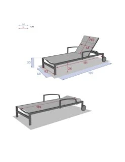 Transat De Jardin Ocala 4 Positions Aluminium Et Texaline - Graphite / Bleu Canard -Magasin De Jardin Et D'extérieur transat de jardin ocala 4 positions aluminium et texaline 6