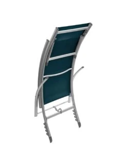 Transat Pliant Samba - 4 Positions - Aluminium Anodisé - Graphite / Bleu Canard -Magasin De Jardin Et D'extérieur transat pliant samba 4 positions aluminium anodise graphite bleu canard 3