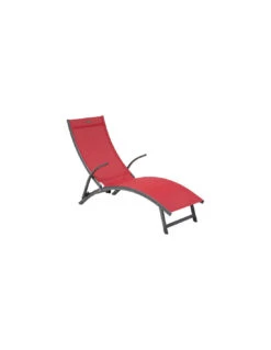 Transat Pliant Samba - 4 Positions - Aluminium Anodisé - Graphite / Grenade -Magasin De Jardin Et D'extérieur transat pliant samba 4 positions aluminium anodise graphite grenade 4