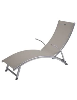 Transat Pliant Samba - 4 Positions - Aluminium Anodisé - Taupe -Magasin De Jardin Et D'extérieur transat pliant samba 4 positions aluminium anodise taupe 2